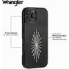 imageWrangler Leather Embroidered iPhone Case  Western Star Compatible with iPhone Cream 16 Pro MaxBlack