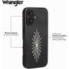 imageWrangler Leather Embroidered iPhone Case  Western Star Compatible with iPhone Cream 16 Pro MaxBlack
