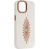 imageWrangler Leather Embroidered iPhone Case  Western Star Compatible with iPhone Cream 16 Pro MaxCream