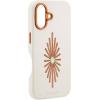 imageWrangler Leather Embroidered iPhone Case  Western Star Compatible with iPhone Cream 16 Pro MaxCream
