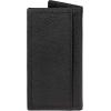 imageWrangler Mens Bifold Wallet with FlipOut ID Window Genuine Leather Gift for HimBlack Double Stitch