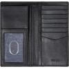 imageWrangler Mens Bifold Wallet with FlipOut ID Window Genuine Leather Gift for HimBlack Double Stitch