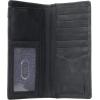 imageWrangler Mens Bifold Wallet with FlipOut ID Window Genuine Leather Gift for HimBlack Leather Patch