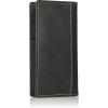 imageWrangler Mens Bifold Wallet with FlipOut ID Window Genuine Leather Gift for HimBlack Metal Logo Traveler