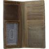 imageWrangler Mens Bifold Wallet with FlipOut ID Window Genuine Leather Gift for HimCognac Boot Stitch