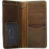 imageWrangler Mens Bifold Wallet with FlipOut ID Window Genuine Leather Gift for HimCognacBrown Contrast Tab Patch