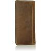 imageWrangler Mens Bifold Wallet with FlipOut ID Window Genuine Leather Gift for HimCognacBrown Contrast Tab Patch