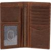 imageWrangler Mens Bifold Wallet with FlipOut ID Window Genuine Leather Gift for HimDark Brown Double Stitch