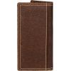 imageWrangler Mens Bifold Wallet with FlipOut ID Window Genuine Leather Gift for HimDark Brown Double Stitch