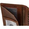 imageWrangler Mens Bifold Wallet with FlipOut ID Window Genuine Leather Gift for HimDark Brown Double Stitch