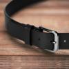 imageWrangler Mens Full Grain Genuine Leather 35mm Thick Casual Belt for Jeans Pants35mm Black