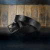 imageWrangler Mens Full Grain Genuine Leather 35mm Thick Casual Belt for Jeans Pants35mm Black