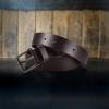imageWrangler Mens Full Grain Genuine Leather 35mm Thick Casual Belt for Jeans Pants35mm Brown