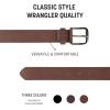 imageWrangler Mens Full Grain Genuine Leather 35mm Thick Casual Belt for Jeans Pants35mm Light Brown