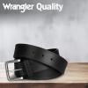 imageWrangler Mens Leather Belt Country Casual Every Day Belt for JeansBlack