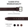 imageWrangler Mens Leather Belt Country Casual Every Day Belt for JeansBrown