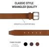 imageWrangler Mens Leather Belt Country Casual Every Day Belt for JeansLight Brown