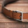 imageWrangler Mens Leather Belt Country Casual Every Day Belt for JeansLight Brown