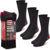 imageWrangler Mens Midweight Outdoor Work Socks Cushioned Arch Support Size 612 Recycled Cotton 3PackBlack RedGrey