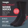 imageWrangler Mens Midweight Outdoor Work Socks Cushioned Arch Support Size 612 Recycled Cotton 3PackBlack RedGrey