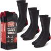 imageWrangler Mens Midweight Outdoor Work Socks Cushioned Arch Support Size 612 Recycled Cotton 3PackGreyRedGrey