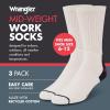 imageWrangler Mens Midweight Outdoor Work Socks Cushioned Arch Support Size 612 Recycled Cotton 3PackWhite RedGrey