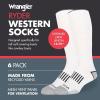 imageWrangler Ryder Western Cowboy Boot Socks for Men  Over Calf Cushioned Sole MoistureWicking Durable DesignWhite