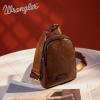 imageWrangler Small Crossbody Sling Bags for Women Fanny Packs Chest Bag for Travel GiftClassicdark Brown Distressed