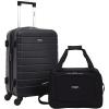 imageWrangler Smart Luggage Set with Cup Holder and USB Port Navy Blue 2 PieceBlack