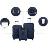 imageWrangler Smart Luggage Set with Cup Holder and USB Port Navy Blue 2 PieceNavy Blue