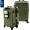 imageWrangler Smart Luggage Set with Cup Holder and USB Port Navy Blue 2 PieceOlive Green