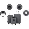 imageWrangler Smart Luggage Set with Cup Holder and USB Port Navy Blue 2 PieceQuiet Shade