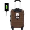 imageWrangler Smart Luggage Set with Cup Holder and USB Port Navy Blue 2 PieceToffee