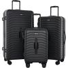 imageWrangler Trunk Spinner Suitcase Set Poseidon Blue 2 Luggage ampamp 2 Packing CubesBlack