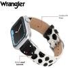 imageWrangler quotRanch Riderquot Calf Hair Studded Band for Apple Watch Western Leather Fits all Apple Watch Series and SizesBlack  White