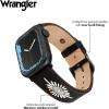 imageWrangler quotWestern Stitchquot Leather Band for Apple Watch Embroidered Star Fits all Apple Watch Series and SizesBlack