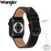 imageWrangler quotWestern Stitchquot Leather Band for Apple Watch Embroidered Star Fits all Apple Watch Series and SizesBlack