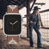 imageWrangler quotWestern Stitchquot Leather Band for Apple Watch Embroidered Star Fits all Apple Watch Series and SizesBrown
