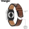 imageWrangler quotWestern Stitchquot Leather Band for Apple Watch Embroidered Star Fits all Apple Watch Series and SizesBrown