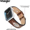 imageWrangler quotWestern Stitchquot Leather Band for Apple Watch Embroidered Star Fits all Apple Watch Series and SizesBrown
