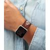 imageWrangler quotWestern Stitchquot Leather Band for Apple Watch Embroidered Star Fits all Apple Watch Series and SizesBrown