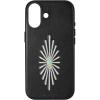 imageWrangler Leather Embroidered iPhone Case  Western Star Compatible with iPhone Cream 16 Pro MaxBlack