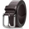 imageWrangler Mens Full Grain Genuine Leather 35mm Thick Casual Belt for Jeans Pants35mm Brown