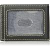 imageWrangler Mens Leather Bifold WalletBlack Basket Weave Front Pockets