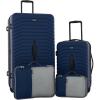imageWrangler Trunk Spinner Suitcase Set Poseidon Blue 2 Luggage ampamp 2 Packing CubesPoseidon Blue