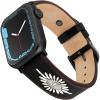 imageWrangler quotWestern Stitchquot Leather Band for Apple Watch Embroidered Star Fits all Apple Watch Series and SizesBlack