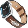 imageWrangler quotWestern Stitchquot Leather Band for Apple Watch Embroidered Star Fits all Apple Watch Series and SizesBrown
