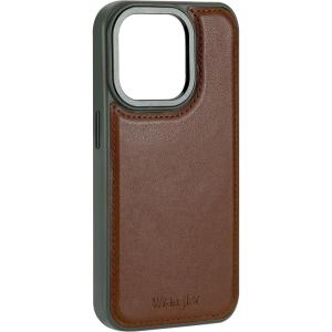 imageWITHit Wrangler Heritage Inlay Leather Phone Case Military Green Edge Compatible with iPhone Brown 15 ProBrown