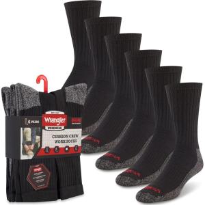 imageWrangler  Mens Socks  Cushion Work Crew Socks Size 612Black