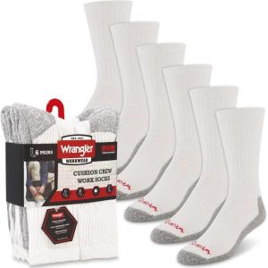 imageWrangler  Mens Socks  Cushion Work Crew Socks Size 612White